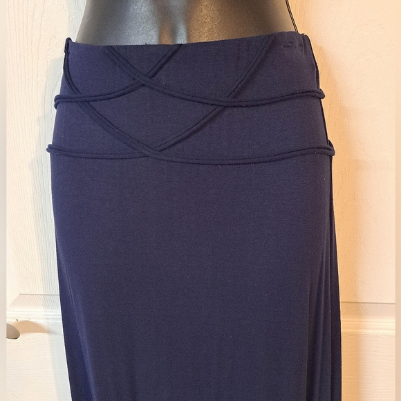 Max Studio Dark Blue Stretchy Maxi Skirt - Picture 2 of 7